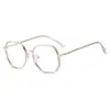 Nuevo Marco de Gafas de Moda Poligonal TR90 Estilo Coreano Retro Artístico Borde Ancho Rosa Cyber Celebrity Marco de Gafas Anti-Luz Azul