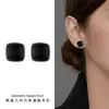 Pendientes Cuadrados Negros Geométricos Estilo Coreano para Mujer Diseño de Nicho Pendientes de Alta Calidad para el Trabajo Pendientes de Lujo Ligero Versátiles