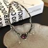 Aretes Colgantes con Goteo de Aceite de Calavera Tejidos Enroscados Dulces Frescos para Chica Caliente Collar para Mujer Diseño de Estilo Frío Collar Conjunto