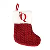 Nuevos Suministros para Decoración Navideña Calcetines Navideños Bolsas de Regalo Calcetines Navideños Rojos Tejidos con Letras Bolsas de Regalo Navideñas