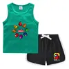 Conjunto de regata infantil de verão 2023, short hot pants, camisa básica casual coreana, absorvente de suor, cor doce, para crianças de tamanho pequeno e médio