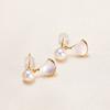 Aretes de Plata y Perlas de Agua Dulce Zhuji para Niñas, Aretes Frescos y Elegantes Estilo Falda de Nácar, Venta al por Mayor y Dropshipping