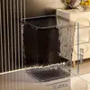 Inodoro de alta gama gran capacidad cubo nuevo lujo ligero 2025 cubo de basura doméstico dormitorio sala de estar cocina transparente