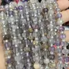 Cuentas facetadas de piedra natural, ágata, obsidiana, aventurina verde, cuentas espaciadoras, joyería transfronteriza europea y americana, cuentas de rueda de piedra natural