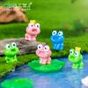 Micro Paisaje de Musgo Adorable Corona Granja de Ranas Pequeñas Decoraciones DIY Accesorios para Colgar Mini Adornos