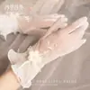 Guantes de boda nupcial cortos gasa hermoso lazo forma de encaje boda francesa accesorios de vestido vintage