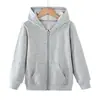 Chicos y Chicas Primavera y Otoño Nueva Chaqueta Cardigan con Capucha Sudadera Delgada Lisa de Manga Larga Camisa con Cremallera Chaqueta Deportiva para Niños