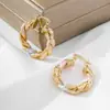 Pendientes Transfronterizos Amazon Retro Elegantes con Patrón Retorcido Círculo Chapados en Cobre Pendientes de Oro de 18 Quilates Aros de Oreja de Gama Alta