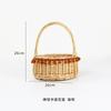 Cesta de flores de bambu natural pura feita à mão para decoração de sala de estar, pequenos ornamentos, estilo pastoral, cesta de flores de madeira à prova d'água