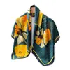 Bufanda Grande Cuadrada de Color Contrastante Rojo y Azul Seda Artificial de Alta Gama Bufanda Chal de Viaje Estampada Bufanda Protectora del Sol Pañuelo para la Cabeza Bufanda para Mujer