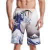 Calças de Praia Tailandesas Masculinas de Secagem Rápida para Uso Externo, Calções de Banho Europeus e Americanos de Cinco Pontos com Caimento Solto, Shorts Casuais Estampados Tamanho Grande Transfronteiriço