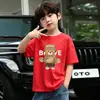 Camiseta de Manga Corta para Niños Verano Nuevo Estilo Niños Algodón Puro Manga Media Tallas Mediana y Grande Niños Camisetas Casuales Holgadas y Camisetas de Base para Niños