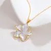 Colar de Aço Inoxidável com Flor de Linha Tridimensional Popular Europeu e Americano Acessórios para Mulheres Personalizado Criativo Versátil Colar de Suéter