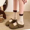 Zapatillas Ligeras de Moda con Suela Plana Baotou para Mujer Ropa de Exterior 2025 Nueva Primavera y Otoño Suela Suave Slip-on Zapatillas Medias Birkenen