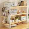 Prateleira de Armazenamento para Mesa, Organizador de Mesa, Estante Multi-Nível para Exibição de Livros, Painel Perfurado para Mesa de Escritório