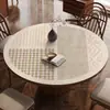 Mantel Redondo Estilo Wabi-Sabi, Impermeable, Resistente al Aceite, No Requiere Lavado, Lujo Ligero, Sensación de Alta Gama, Manteles Redondos para Mesa de Café, Manteles Resistentes al Calor para Mesa de Comedor