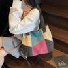 Comércio Exterior Transfronteiriço Atacado Lona Grande Capacidade Bolsa de Ombro Retrô Costura Bolsa Transversal Feminina Mais Vendida Bolsa para o Dia a Dia Armazenamento
