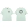 Camiseta Masculina Casual de Verão com Estampa de Letras em Espuma de Pedra Transfronteiriça, Manga Curta, Algodão Puro, Gola Redonda com Bússola, Camiseta Básica