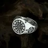 Anillo Vajra de Plata de Ley S925 Estilo Tíbet Nueve Palacios Ocho Trigramas, Anillo Ajustable Finamente Elaborado, Anillo de Plata 925 Estilo Étnico