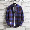 Camisa Cálida Forrada de Polar 2024 para Hombre Otoño e Invierno Nueva Camisa de Manga Larga Camisa Base a Cuadros Coreana para Hombre Camisa de Pareja