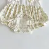 Nuevo Estilo de Verano Mono Floral con Tirantes para Bebés e Infantes, Estilo Dulce para Niñas Pequeñas, Adecuado para Usar al Aire Libre al Gatear