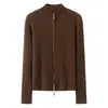 Estilo minimalista old money~Cardigã de tricô 100% cashmere puro Consinee para mulheres Versátil para o trabalho e dia a dia suéter slim fit
