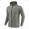 Jaqueta corta-vento casual para homens e mulheres, primavera e outono, para esportes ao ar livre, moda transfronteiriça, tecido para montanhismo, jaqueta esportiva com capuz