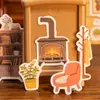 Pegatinas Decorativas para Escenas de Manualidades, Motivos de Dibujos Animados de la Vida Diaria Estilo Japonés, Artículos Decorativos para Collages de Escenas DIY
