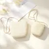 Bolsa de balde tecida à mão, bolsa transversal de palha para praia, conjunto de chapéu de sol de palha de verão para crianças com franja ondulada