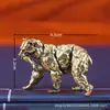 Oso Polar de Latón Sólido Peces Diao Adornos de Escritorio Oso Polar Agresivo de Latón Mascota de Té Oso de Bronce Antiguo Domina el Mundo
