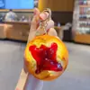 Llavero Colgante de Pan de Lava de Arándano Simulado Juguete Creativo de Comida de PU Llavero para Bolso de Coche Accesorio Pequeño