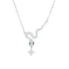 Collar de plata de ley S925 con serpiente de espíritu de circonita y diamantes completos, colgante de serpiente del zodiaco del año de esta vida, cadena de clavícula de lujo ligero de moda, fabricantes