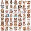 50 pegatinas nuevas de perros transfronterizos, lindas pegatinas de graffiti impermeables para decoración de vida de cachorros con pañuelo, materiales para decoración de computadora