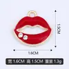Pingente Exclusivo de Gota de Óleo Labial Cravejado com Diamantes para DIY, Acessórios Decorativos, Venda Direta de Fabricantes Transfronteiriços, Disponível para Atacado de Lote Misto