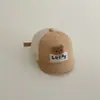 Gorra de Béisbol Infantil Exportación Súper Linda Oso de la Suerte Gorra con Visera 1-3 Años Bebé Verano Mitad Malla Protector Solar Sombrero Venta al por Mayor