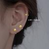 Pendiente de nudo Ruyi con diseño de nicho, temperamento, pendiente de tornillo de plata esterlina 925 chapado en oro, orificio para la oreja, hueso de la oreja, uña para mujer