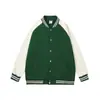 320g marca de moda cuello alto uniforme de béisbol combinación de colores abrigo holgado casual cómodo para hombres y mujeres tendencia retro americana