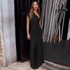 Vestido de Moda para Mujer Amazon Delgado Sexy Color Sólido Hueco Cintura Ceñida Plisado Sin Mangas Temperamento Línea A