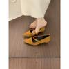Zapatos Planos de Gamuza con Punta Estilo Coreano Versátiles para Noche para Mujer 2025 Nuevo Estilo Boca Baja de una Sola Línea Tacón Bajo Tacón Grueso Zapatos de Oficina