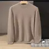 Suéter de cachemira para bebé, cuello alto medio para hombre, color liso, casual de negocios, manga larga, cuello medio, camiseta interior de punto de lana