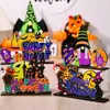 Novos Enfeites de Madeira Transfronteiriços Enfeites de Madeira de Halloween Decoração Nova Criativa Janela de Madeira Decoração de Casa