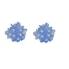 Brincos de Camélia azul Klein design de verão com temperamento francês novos brincos únicos de pérola clip de ouvido