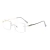 Gafas planas metálicas sin montura transfronterizas, ligeras y cómodas para uso en la oficina, gafas decorativas versátiles WM23072