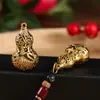 Colgante de llavero de calabaza doble pez de latón de imitación para hombres y mujeres, accesorio para llave de coche y bolso, calabaza antigua conservadora de color