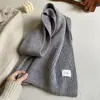 Cachecol de Lã Tricotado para Mulheres, Estilo Coreano Outono e Inverno, Versátil, Engrossado, Xale Quente com Toque de Luxo, Cachecol de Pescoço Tendência para Estudantes