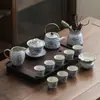 Juego de Té Kung Fu Ruyao, Cafetera de Lujo de Gama Alta para Sala de Té Doméstica, Gaiwan de Cerámica, Taza de Té, Taza de Presentación, Juego Completo