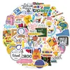 50 Peças de Adesivos Graffiti para Material Escolar para o Início da Temporada Escolar DIY Decorativos para Mochila Guitarra Mala Caderno Adesivos à Prova d'Água