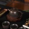 Tetera Original de Cerámica Morada Mineral con Patrón de Cuchillo Hecha a Mano Juego de Té para el Hogar para una Persona Tetera Barril Fengming Well Cerámica Morada Retro