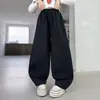 Pantalones Casuales de Primavera y Otoño para Niñas 2026 Nuevo Estilo Elegante Niña Estilo Coreano Niños Medianos y Grandes Algodón Sarga Pierna Ancha Transfronterizo