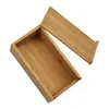 Caja de bambú con tapa de extracción simple caja cajón rectangular caja de embalaje para juego de té de madera caja de madera para almacenamiento de té